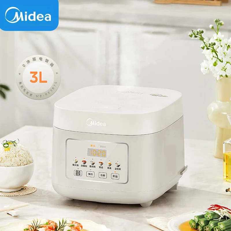 Midea-olla de arroz saludable, 3L, sin recubrimiento, olla con revestimiento de acero inoxidable, Cocina eléctrica, cocinar arroz, gachas, cocinar sopa, estofado