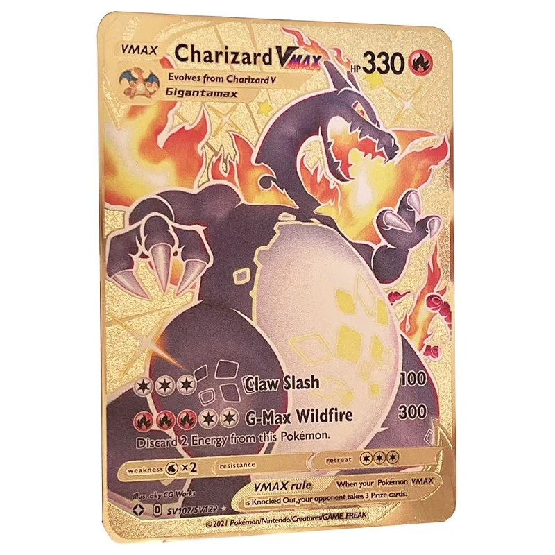 Pokemon Metallkarte 10.000 Punkte Arceus Charizard Raichu Super Card Golden English Mewtwo Vmax GX EX Weihnachtsgeschenk