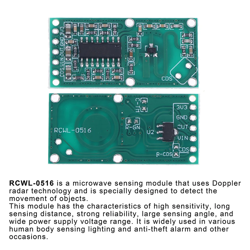 For Arduino Diy Accessories 1/5Pcs RCWL-0516 Microwave Radar Intelligent Sensor Module Human Body Induction Switch Board