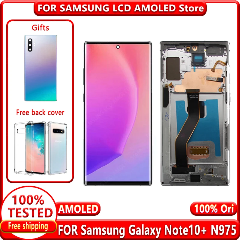 

100% Tested New 6.8" AMOLED Display For Samsung Galaxy Note10+ N975 N975F N9750/DS Display Touch Screen Digitizer Note 10 Plus