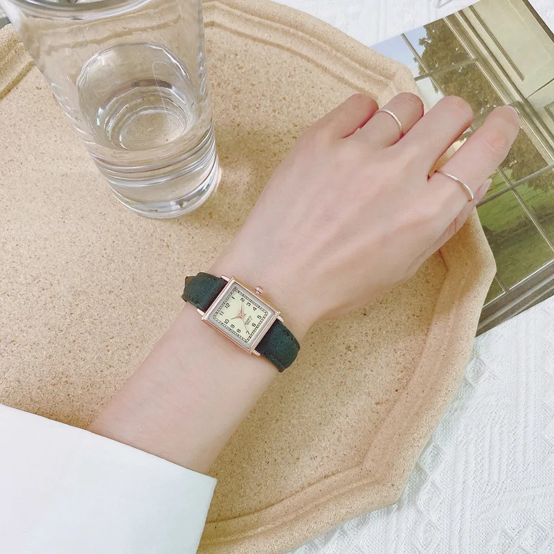 Luxury Women Watch Simple Roman Numerals Numbers Quartz Watches Ladies Diamond Clock Female Vintage Rectangle Reloj Wristwatch