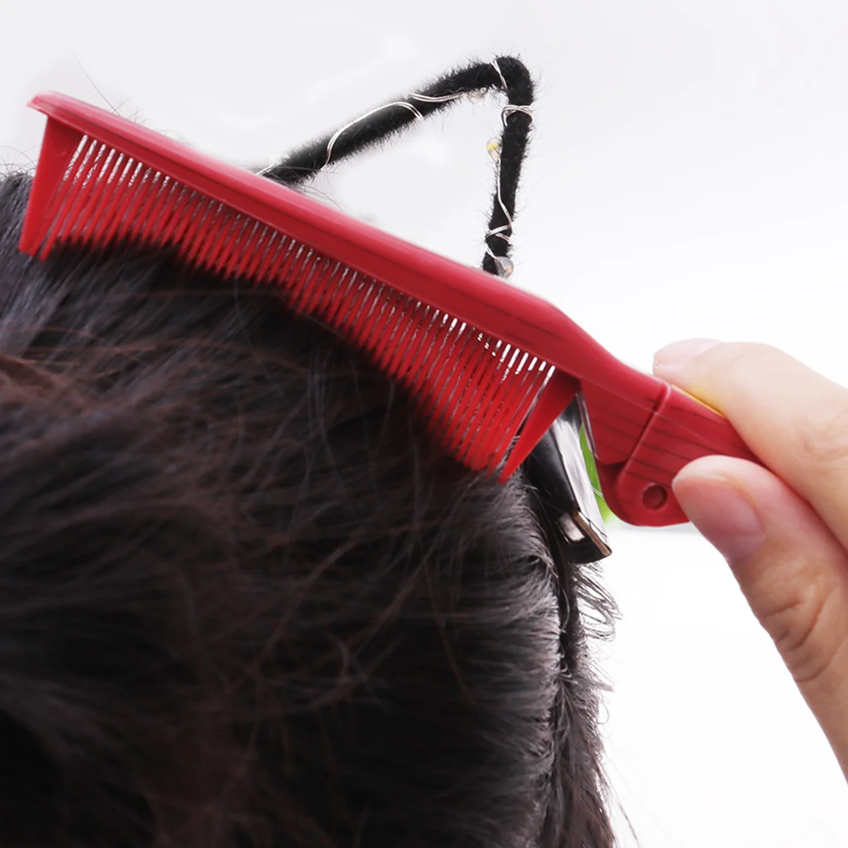 

5Pcs Portable Folding Anti-Static Comb Red Mini Size for Travel Barber Shops Daily Use Gift Hair Comb Hair Tools