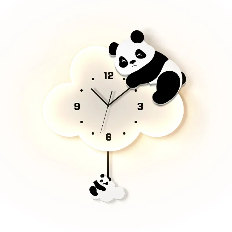 

Panda wall clock home living room new Internet celebrity wall
