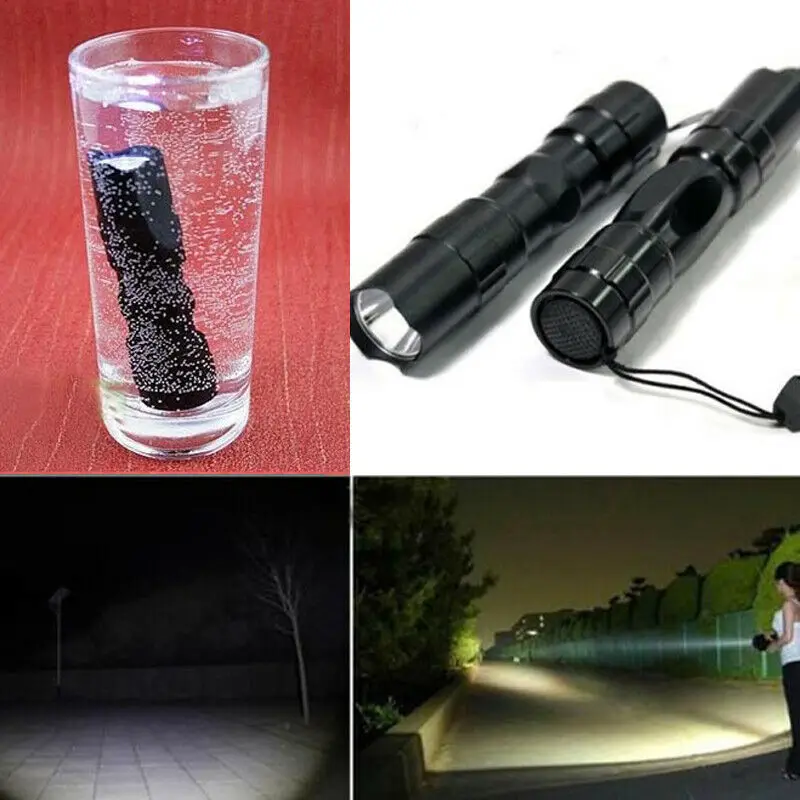 Mini 2000LM Tragbare LED Taschenlampe Tasche Licht Taschenlampe Wasserdicht High Power Tactical Leistungsstarke Für Jagd Nacht Angeln Schwarz