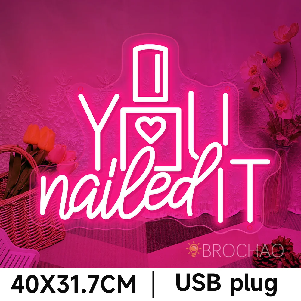 You Nails It Neon Led Signs Beauty Room Decor Wall Art Nails Salon Neon Lights USB Manicure Studio Led Signs Bussiness