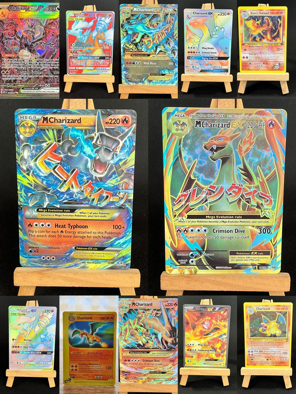 

Коллекция коллекционных карточек MINISO Pokémon Charizard — редкий VMAX, GX, EX, базовый набор, 40 карт + бесплатный рукав