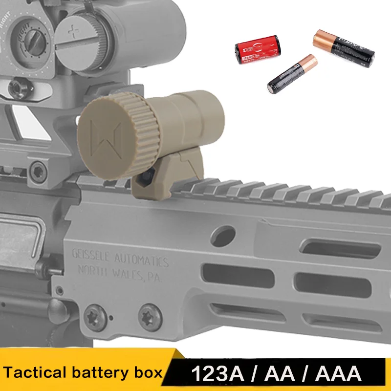 Waterproof Tactical Battery Storage Box CR23A Spare Battery Case Suitable for CR123 AAA AA Batteries
