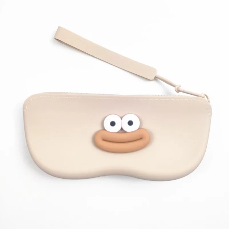 حقيبة نظارات سيليكون محمولة لطيفة على شكل رسوم كرتونية، حافظة واقية للنظارات الشمسية، حقيبة تخزين محمولة قابلة للتعليق