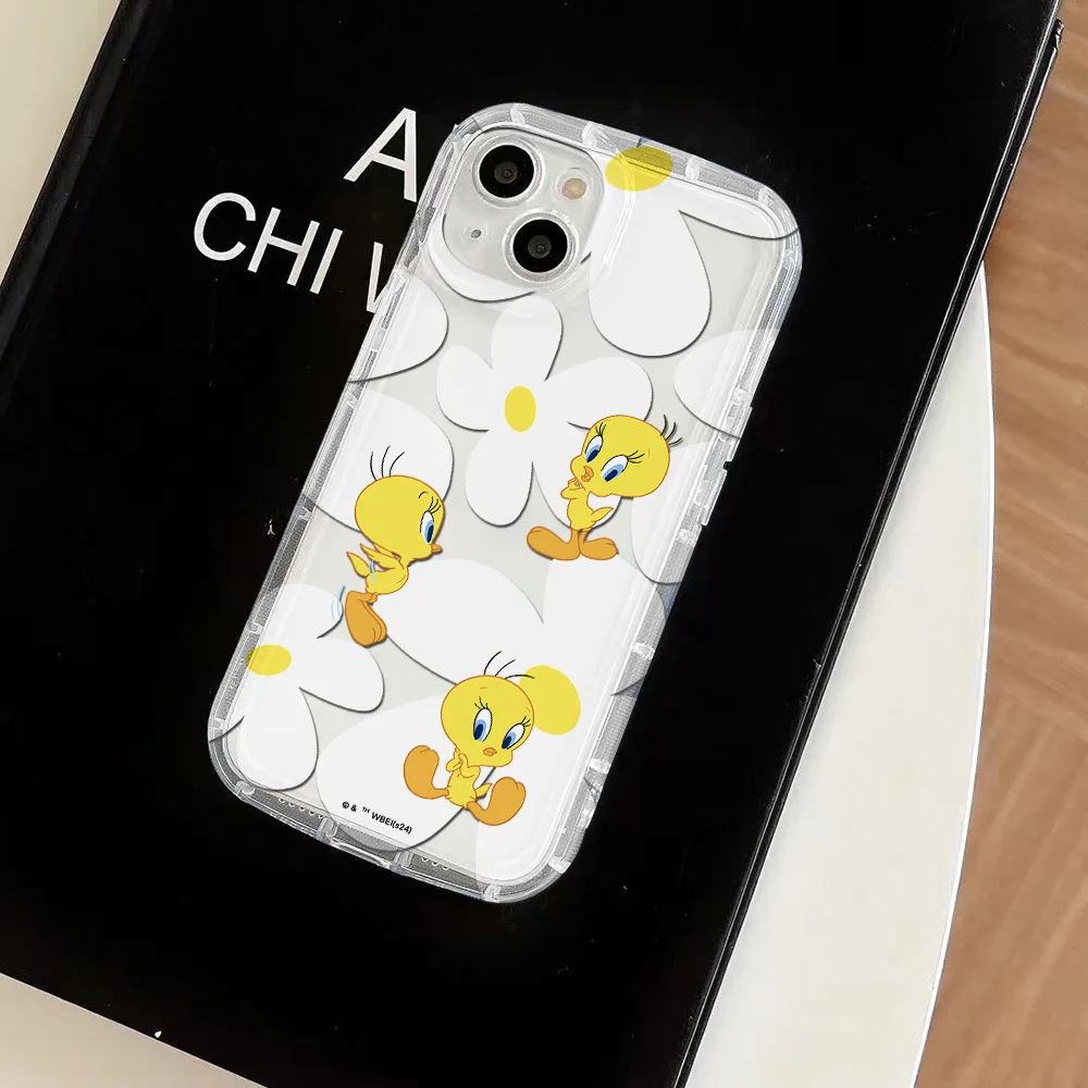 Grappige Tweetys Bird Clear Case voor IPhone 16 15 14 13 12 11 Pro Max 14 15 7 8 Plus X XR XS Max SE2020 Airbag Schokbestendige Cover