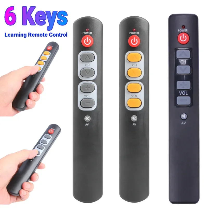Universal 6-Button Learning Remote Control-Infrared IR Duplicator for TV/STB/DVD/DVB/HIFI/VCR/SAT, Copy Code Controller with