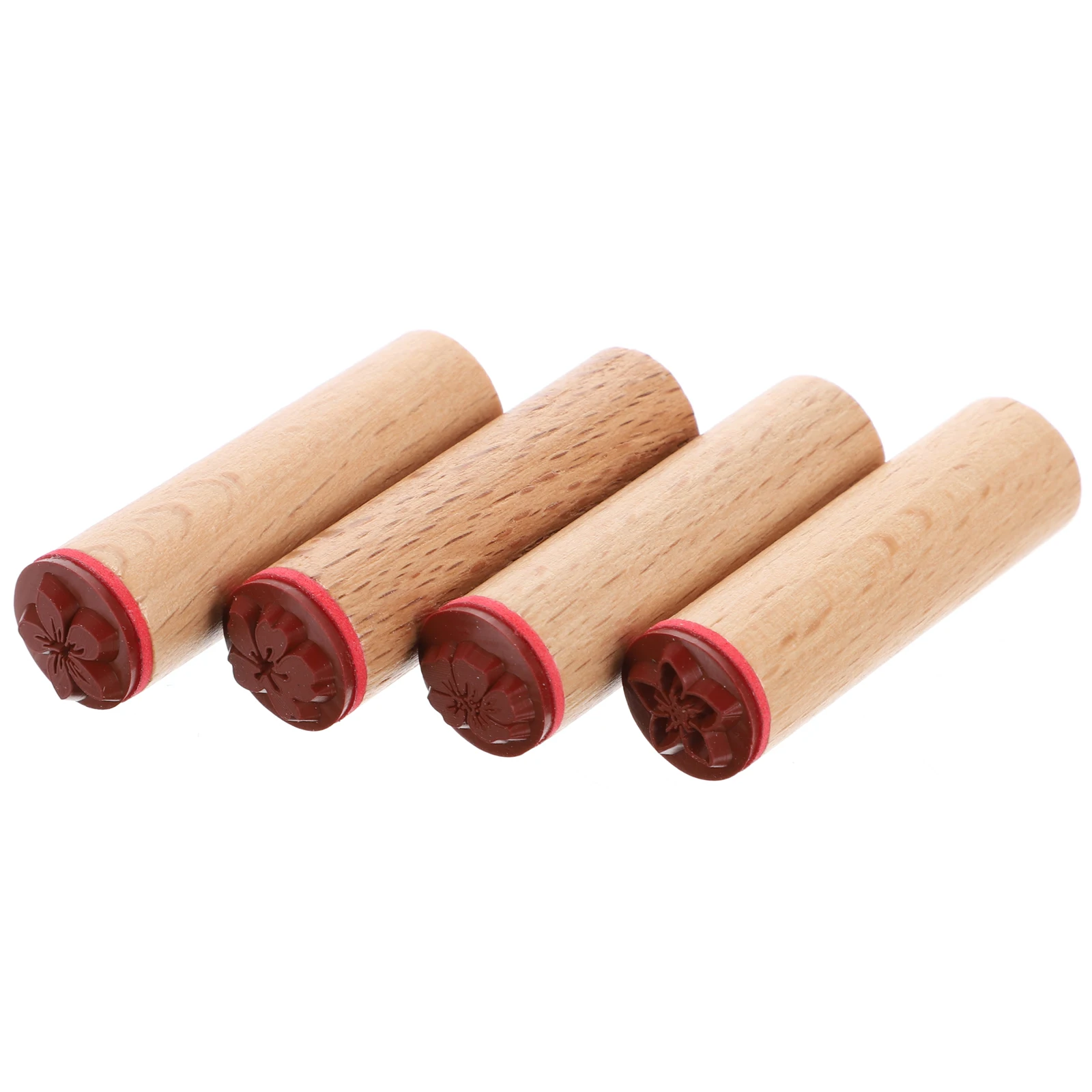 

4Pcs Wooden Seals DIY Scrapbook Diary Planner Craft Decoration Scrapbook Accessories Wood Seal