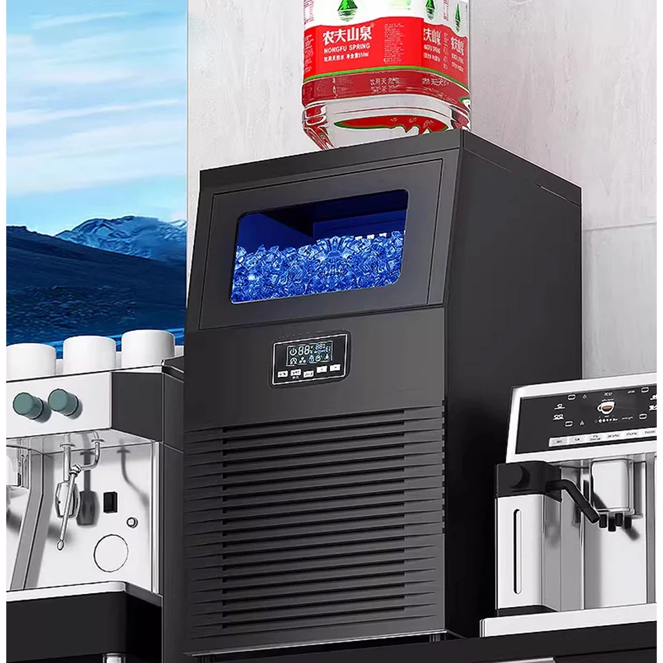 HZB50FTA 55kg/Day Under Counter Commercial Ice Maker With Built-in Bottled Water System Automatic Ice Cube Machine