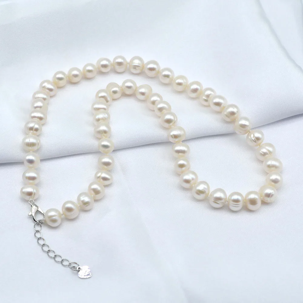 

Ladies Necklace White Freshwater Pearl Necklace Round Pearl Short Classic Design Necklace Anniversary Mom Gift Free Shipping