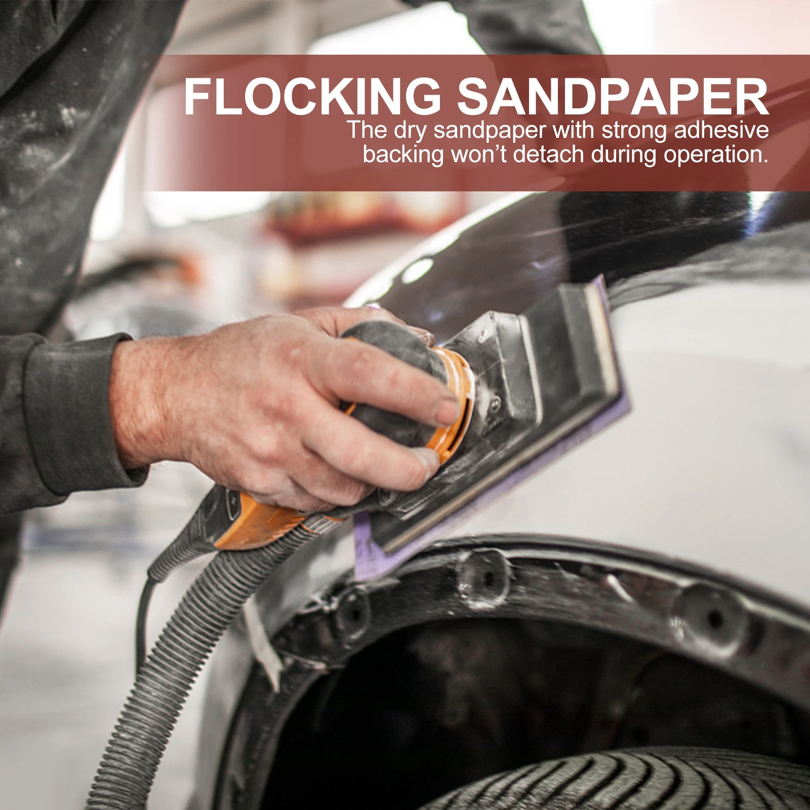 

30pcs Flocked Sandpaper Sheets Rectangular Red Dry Grit Polishing Pads Electric Aluminum Plastic Fiberglass