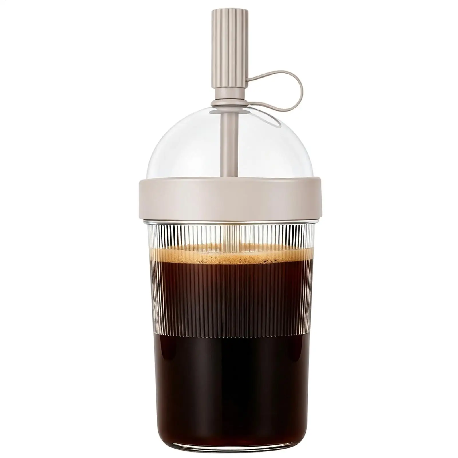 1/2/3pcs Coffee Cup With Lid Reusable 17oz Drink Mug Cold Drink Tumbler Transparent Straw Cup Tea Milk Mug For Home Office Gym