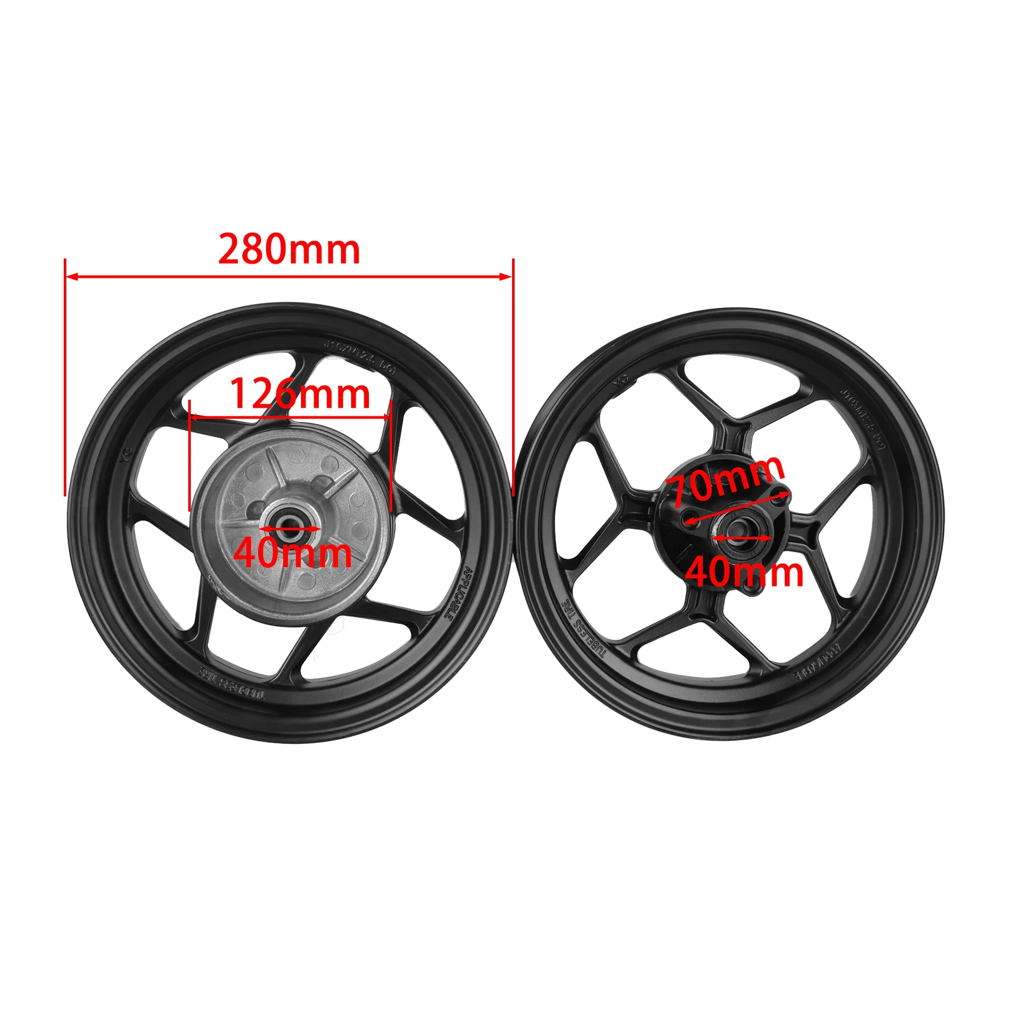 10-inch Drum Type Wheels Front and Rear Aluminum Wheel Hub for Honda Z50 Jincheng Monkey Motorcycle Modification Accessories