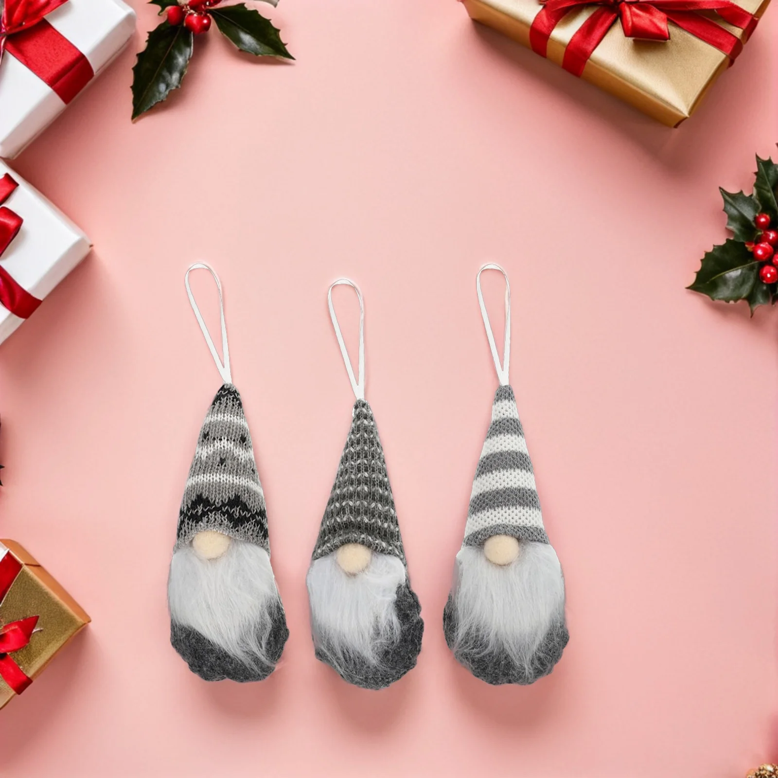 

6 Pcs Christmas Tree Decorations Festive Gnomes Elf Ornaments Cute Handmade Poop Crochet Home