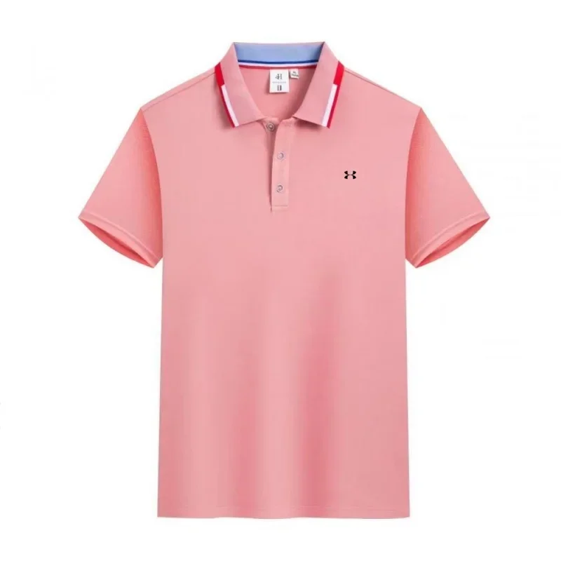Summer New Fashionable Embroidered Men's Casual Short Sleeved Polo Shirt Cool Quick Drying Business Commuting Versatile T-shirt