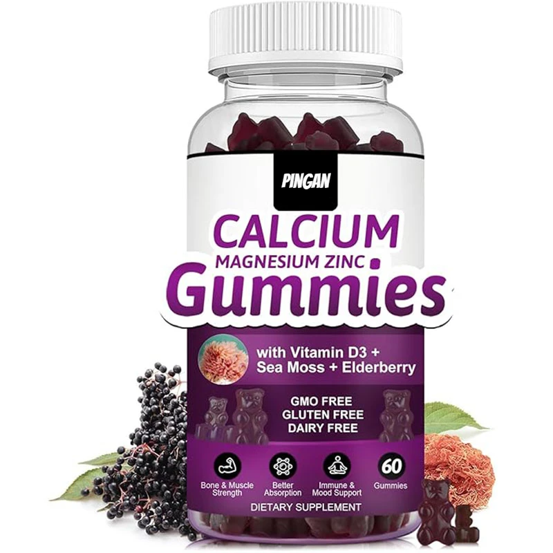 

Calcium Magnesium Zinc Gummies Have High Absorption of Magnesium, Potassium,and D3- Used for Bones, Muscles, and Immunity, Vegan