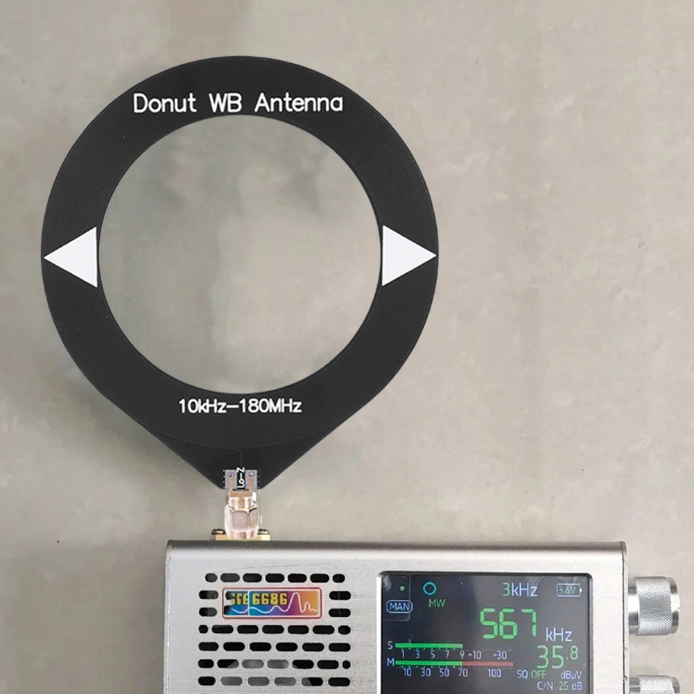 Donut Broadband Antenna Frequency 10kHz-180MHz Shortwave Antenna Mini Antenna for All Radios