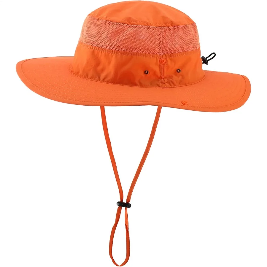 

Connectyle Wide Brim Sun Hat for Men Breathable Cowboy Boonie Hat UPF 50+ Sun Protection Bucket Hat for Fishing Hiking