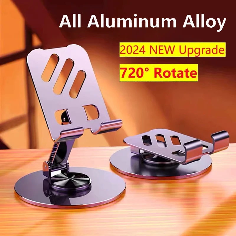 All Metal Aluminum Desk Rotatable Phone Holder Stand for iPhone Cellphone Smartphone Mobile Phone Tablet IPad Telephone Reader