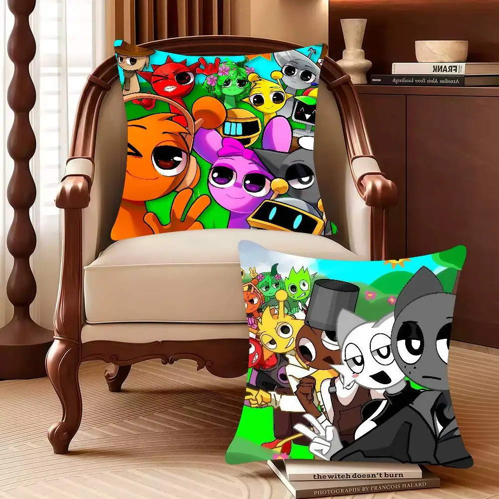 

Game Incredibox S-Sprunki Funny Pillow Case Decor Protective Covers Comfortable soft for Sofa Living Room Home office