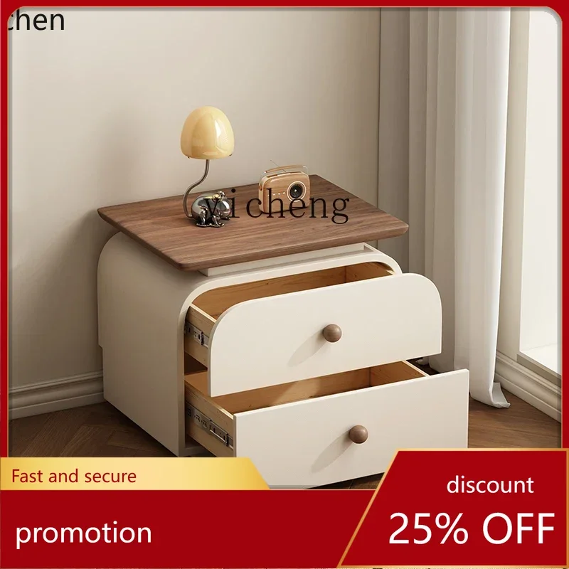 

HXL all solid wood bedside table medieval minimalist small apartment simple modern bedroom storage cabinet