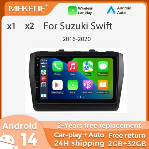 Android14 9 pulgadas 2 Din Radio de coche para Suzuki Swift 2017-2021 inalámbrico Carplay Android Auto reproductor Multimedia estéreo navegación GPS