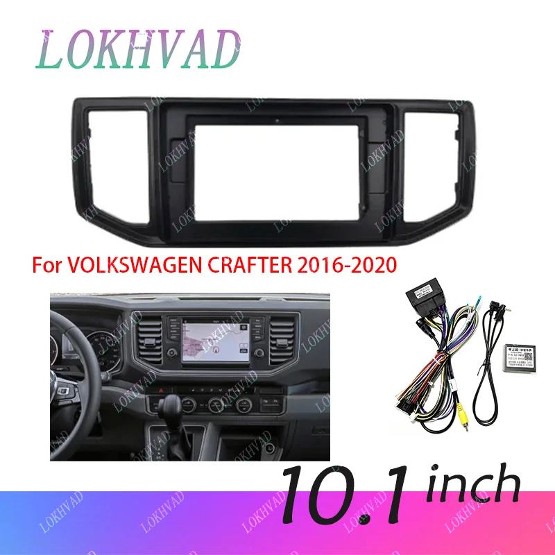 10.1inch Car Radio Fascia for VOLKSWAGEN CRAFTER 2016-2020 DVD Stereo Frame Plate Mounting Dash Installation Bezel Trim Kit