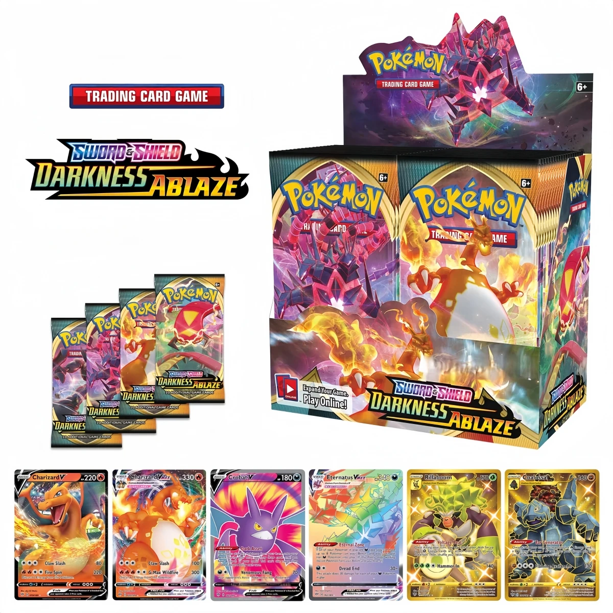 

Pokemon Card TCG Darkness Ablaze Booster Box SWDRD&SHIELD Centiskorch V English Booster Battle Transaction Card Kids collection