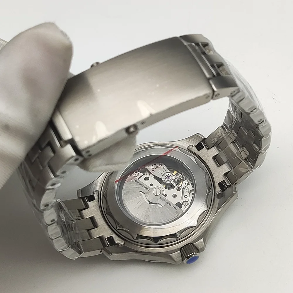ساعة ميكانيكية رجالية 316L من الفولاذ المقاوم للصدأ ، ساعة عمل شفافة ، حركة أوتوماتيكية ، 5 أحزمة ، awonding