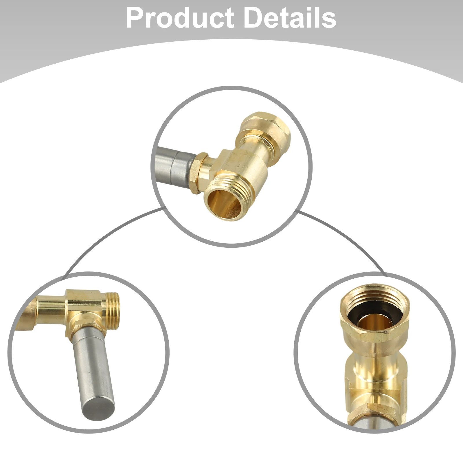 Edelstahl-Wasserhammerabsorber, 3/4 Zoll NH-Gewinde, Messing-T-Stück-Verbinder für Waschmaschinen, zur Geräuschreduzierung in der Sanitärinstallation. – Detail 6