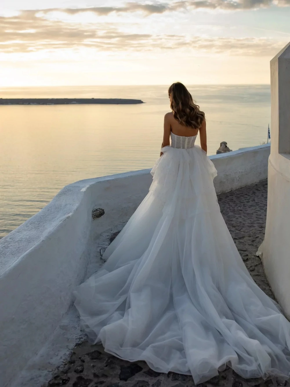 Vestido De novia largo escalonado con perlas brillantes, vestido De novia romántico con cuello De corazón, elegante, línea A