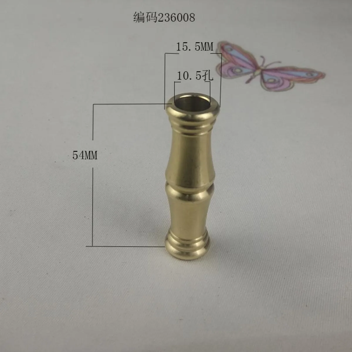 Straight Through 10.5mm Hole Bamboo Joint Copper Car Parts, Lighting Main Pole Connection, Extended Copper Products, Car Shaped