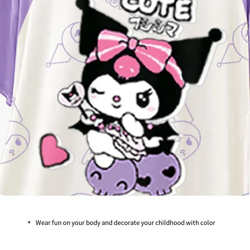 Sanrios Children's Nightgown Kawaii My Melody Kuromi Cinnamoroll Girls Pajamas Thin Summer Homewear Cute Sleepwear Breathable