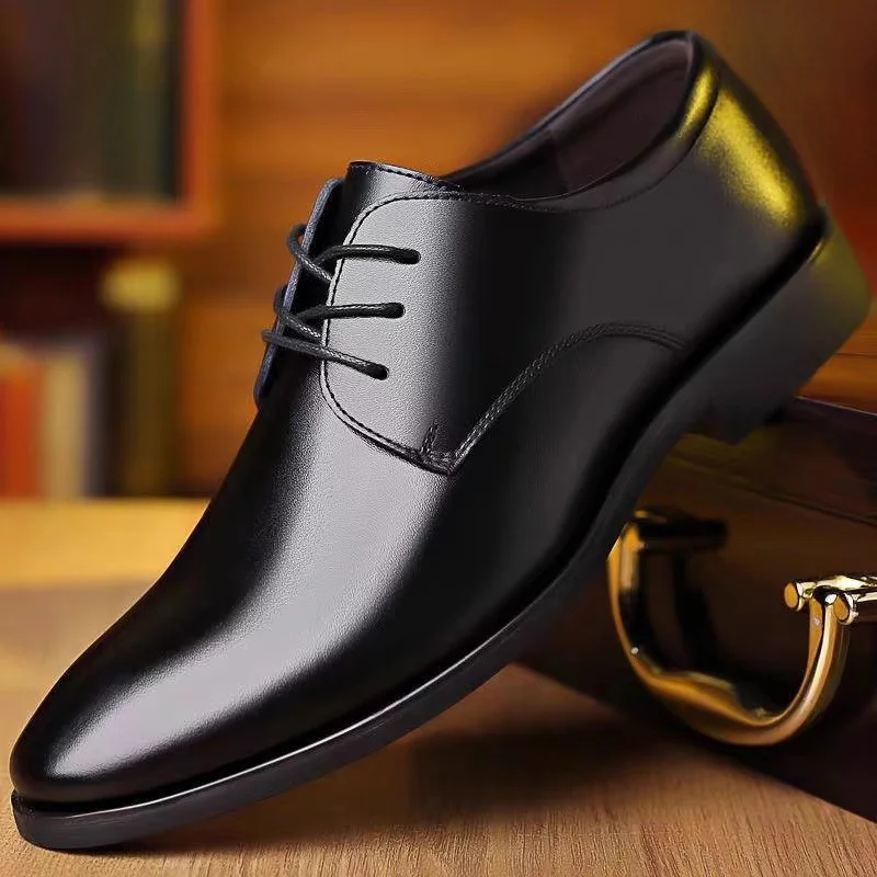 

Busin Formal Wedding oes Men's Bla Soft Bot All-Season Casual Leather oes Suitable for omsmen And Weddings