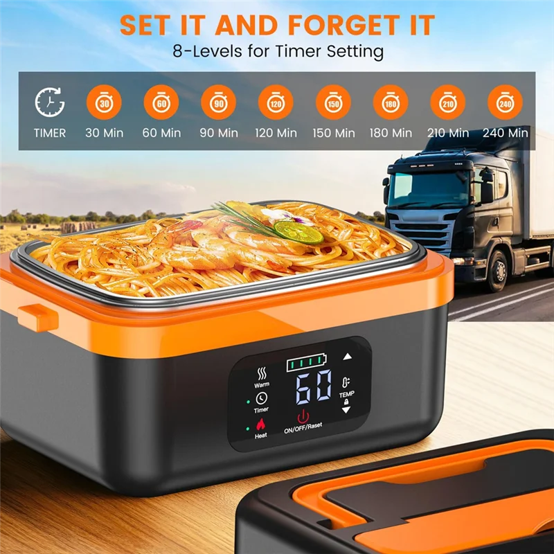 

B89B-Cordless Electric Lunch Box,Rechargeable Self-Heating Food Warmer With 16000Mah Battery,For Work/Travel/Car/Office