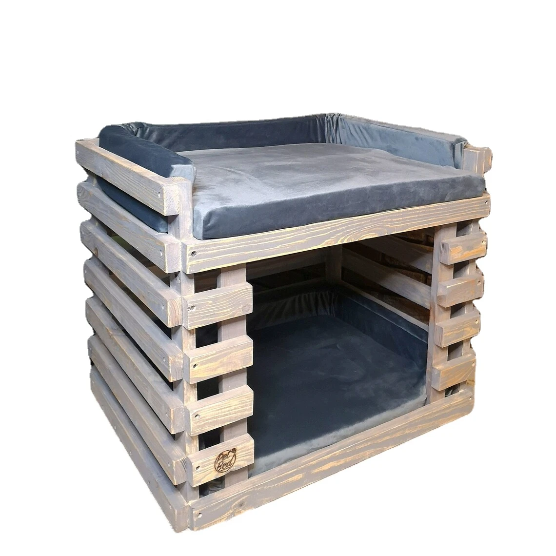 

Personalized Wholesale Indoor Dog Pet house bed modern Dog crate end table Kennel Furniture Rustic Wood Dog House