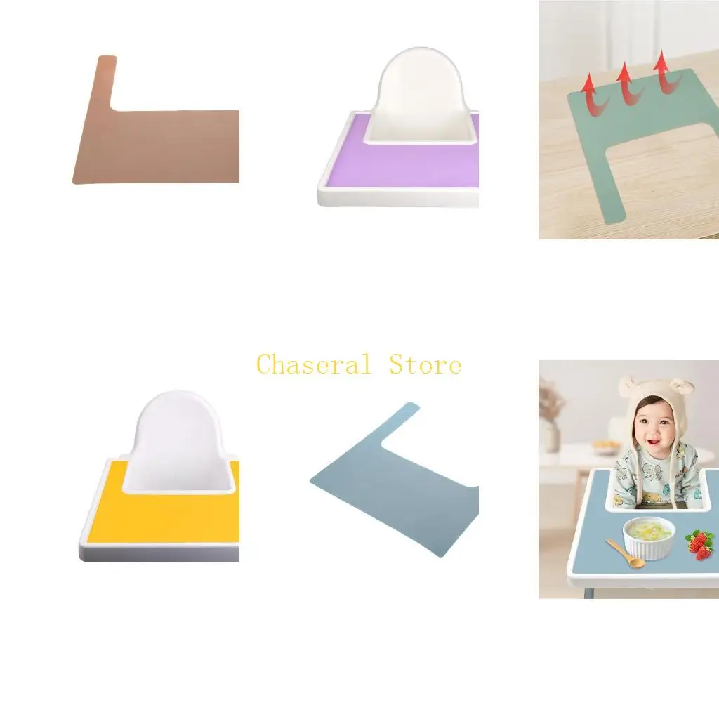 

E7CE Baby High Clease Silicone Plactemat Rubber Baby Footing Comming Tray High Staud Meal Mate