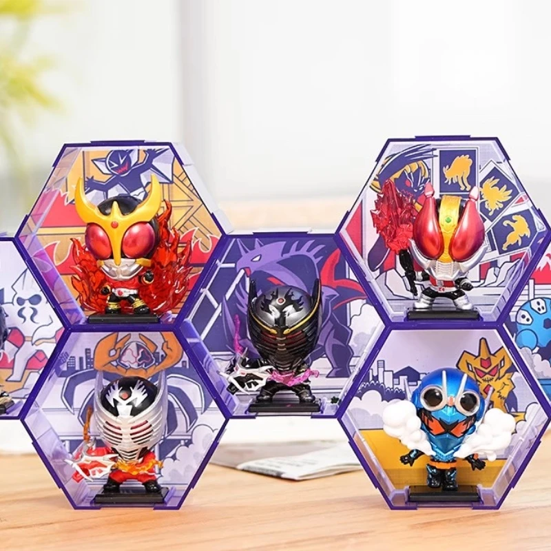 

Original Kamen Rider Hero 666 Series Blind Box Kuuga Ryuki Knight Den-O Build Gotchard Mini Model Kawaii Decoration Toys