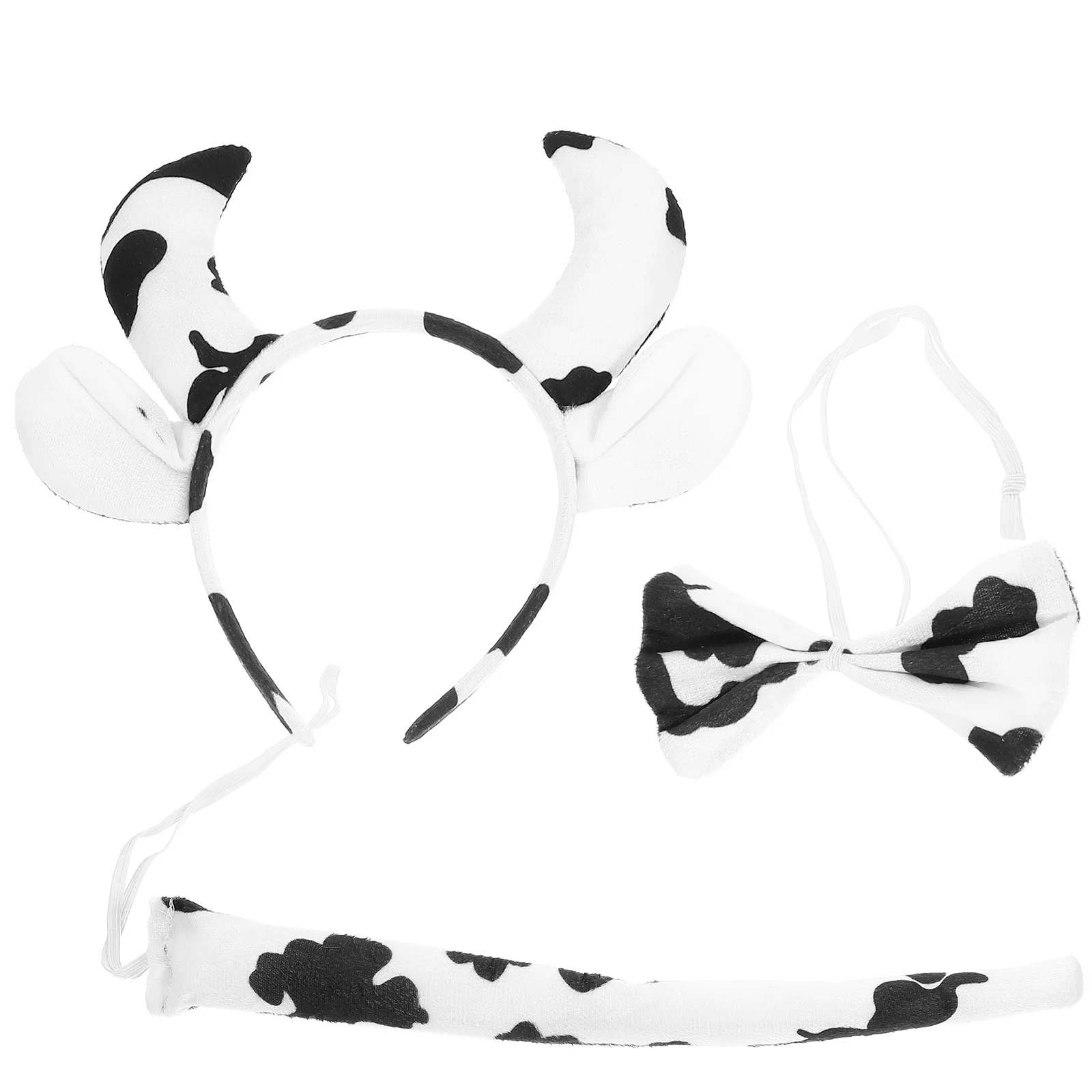 

Cow Headdress Set Animal Ears Headwear Plastic Adult Headband Costume Accessory Cow Ears Tail Set Halloween Christmas Stylish