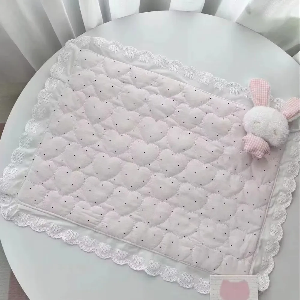 Love Lace Design Decorative Placemat Plaid Pattern Polka Dot Pattern Decorative Tablecloth Korean Style Coaster Set view 2