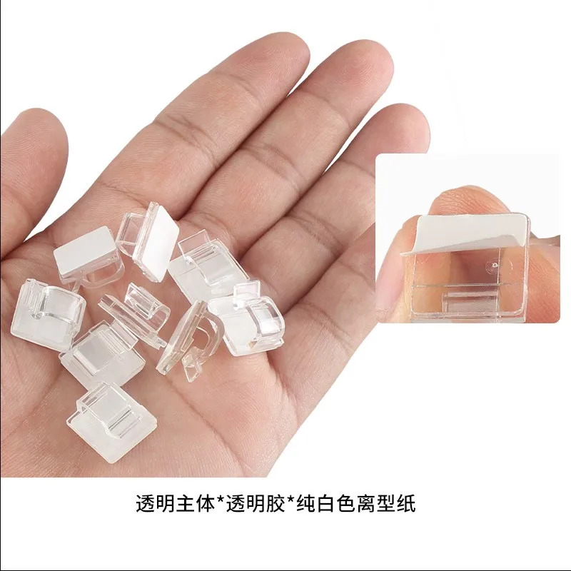 New Arrival Adhesive Cable Wire Clips Clear Cable Outdoor Cable Management Wire Organizer Cord Holder for Under Desk Car Wall TV