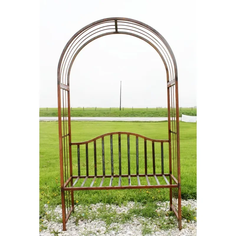 Powder Coated Ornamental Iron Works Wrought Iron Rosemary Arbor Garden Trellis
