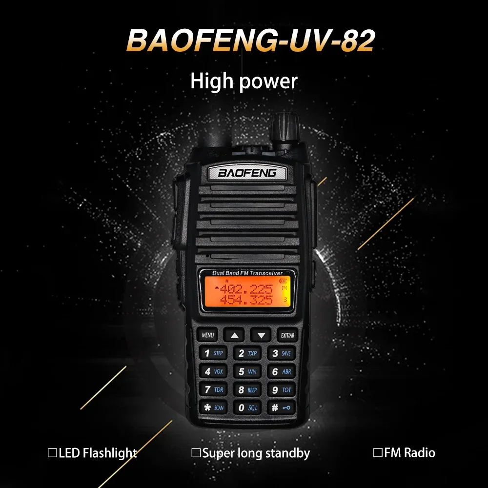 Высокая мощность 5 Вт/8 Вт Baofeng UV-82 Walkie Talkie Uv82 двухдиапазонный Vhf/Uhf FM-трансивер 10 км Lange Afstand Jagen Twe различныеsham