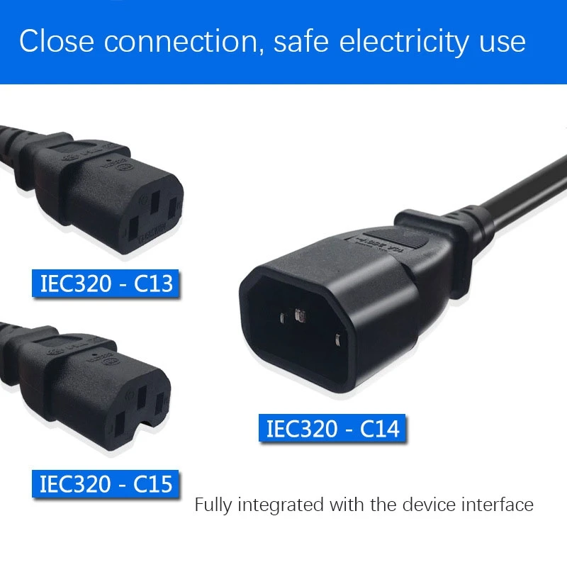 Stylish-IEC 3-Pin C14 Male To C7 Female Converter Adapter Cable For PDU UPS Kettle