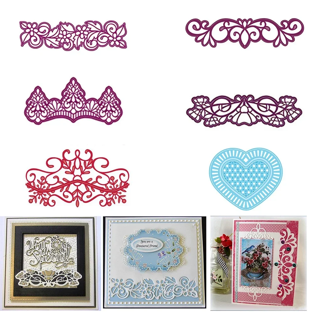 Verschiedene Stile Retro Kanten Metall Stanzformen Nähen Herz gestanzt für DIY Scrapbooking Papier Dekoration Karte Handwerk machen