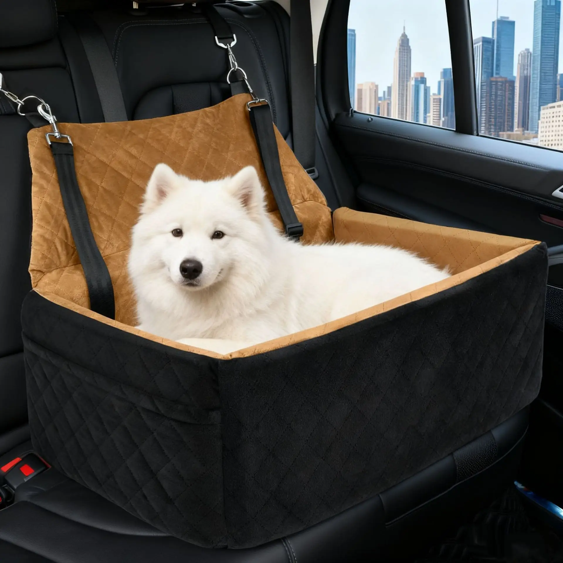 Car Back Seat Dog Bed for Medium and Large Dogs Fully Removable Washable Pet Car Sleeping Pad for Dogs Compatible with