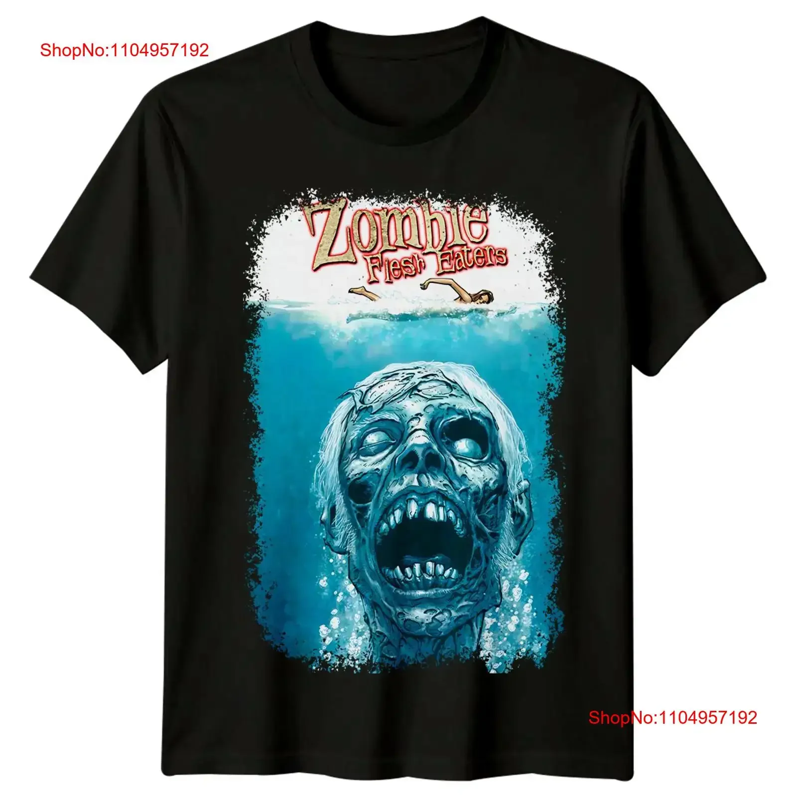 Zombie Flesh Eaters 1979 Poster do filme inspirado camiseta retrô dos anos 80 vintage lavado respirável streetwear gráfico